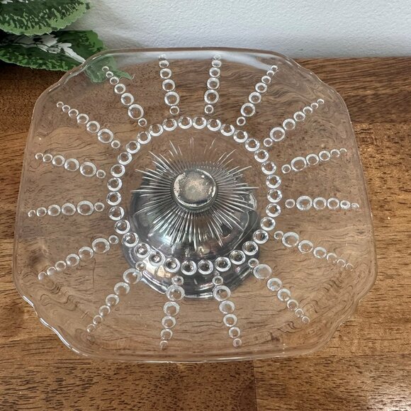 Federal Glass Columbia Clear Depression Glass Side Plates Set of 4 Vintage 1930s - Picture 5 of 6